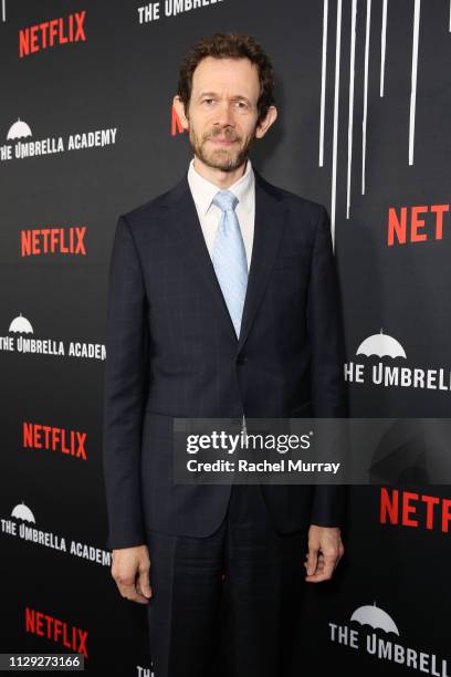 Adam Godley attends "The Umbrella Academy" Premiere at Cinerama Dome on February 12, 2019 in Hollywood, California.