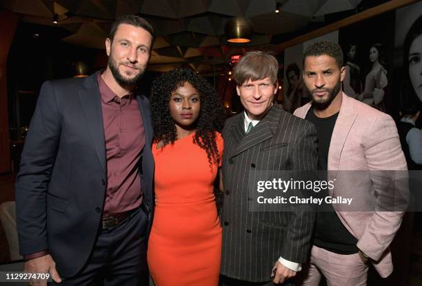 Pablo Schreiber, Yetide Badaki, Crispin Glover and Ricky Whittle attend the Starz 2019 Winter TCA Panel & All-Star After Party on February 12, 2019...