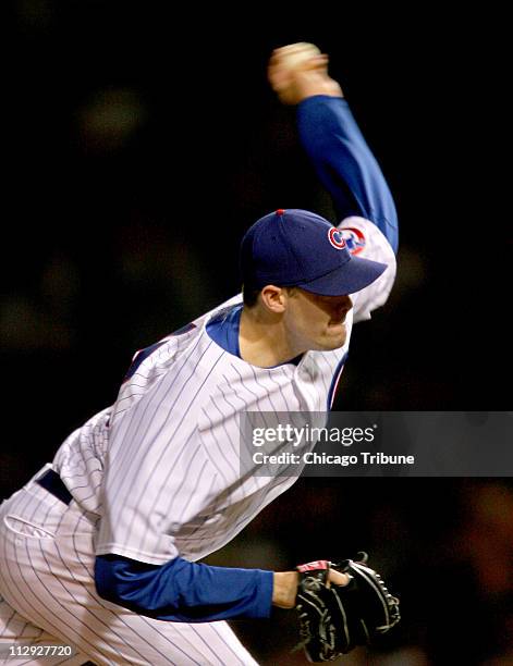 Chicago Cubs' Sean Marshall pitches against the Washington Nationals at Wrigley Field in Chicago, Illinois, on Wednesdy, May 17, 2006.