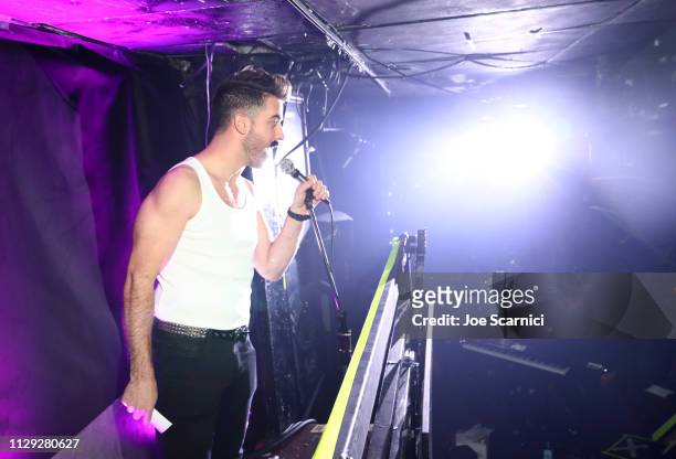 Paul Costabile speaks onstage during Bohemian Rhapsody's Get Loud Extravaganza at Whiskey a Go Go on February 12, 2019 in Los Angeles, California.
