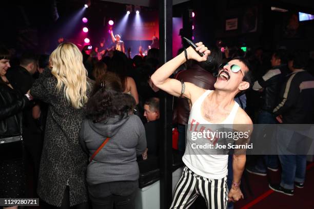 Guest in cosplay attends Bohemian Rhapsody's Get Loud Extravaganza at Whiskey a Go Go on February 12, 2019 in Los Angeles, California.