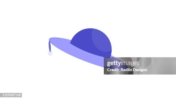 beach hat icon isolated on white background - white hat fashion item stock illustrations