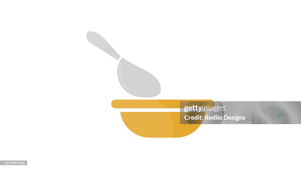 Soup bowl with spoon icon