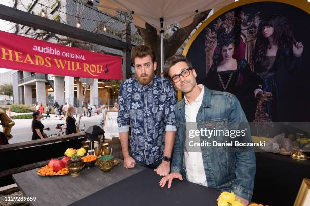 Rhett James McLaughlin and Charles Lincoln "Link" Neal III attend the Audible and Broadway Video celebrate the opening of The Night Realm Tavern at...