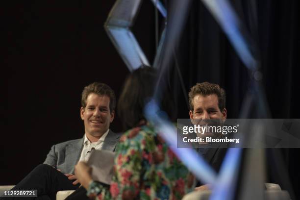 Tyler Winklevoss, chief executive officer and co-founder of Gemini Trust Co., left, and Cameron Winklevoss, president and co-founder of Gemini,...