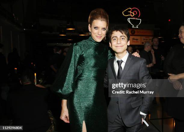 Kate Walsh and Aidan Gallagher attend "The Umbrella Academy" Premiere on February 12, 2019 in Hollywood, California.