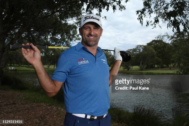 Michael Hendry of New Zealand poses during the Pro-Am of the ISPS Handa World Super 6 Perth at Lake Karrinyup Country Club on February 13, 2019 in...