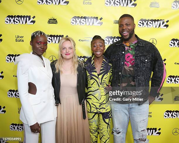 Lupita Nyong'o, Elisabeth Moss, Shahadi Wright Joseph and Winston Duke attend the premiere of "Us" at the Paramount Theater during the 2019 SXSW...