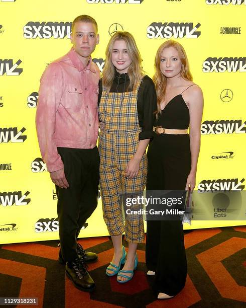 Daniel Savage, Kaitlyn Dever, Thomas Mann, Alice Englert and Britt Poulton attend the premiere of "Them That Follow" at the Alamo Drafthouse South...