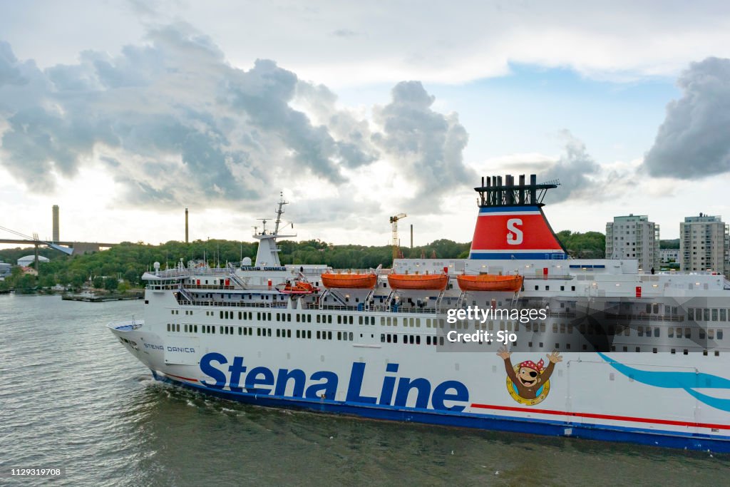 Veerboot Stena Danica verlaten van de haven van Göteborg voor Frederikshavn in Denemarken