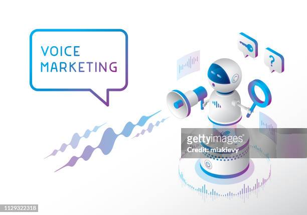 voice marketing - virtual assistant stock illustrations