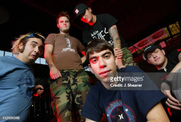 Photo session with New Found Glory, shot while the band is on tour behind "Sticks and Stones." Top, from left: Ian Grushka , Chad Gilbert , Jordin...