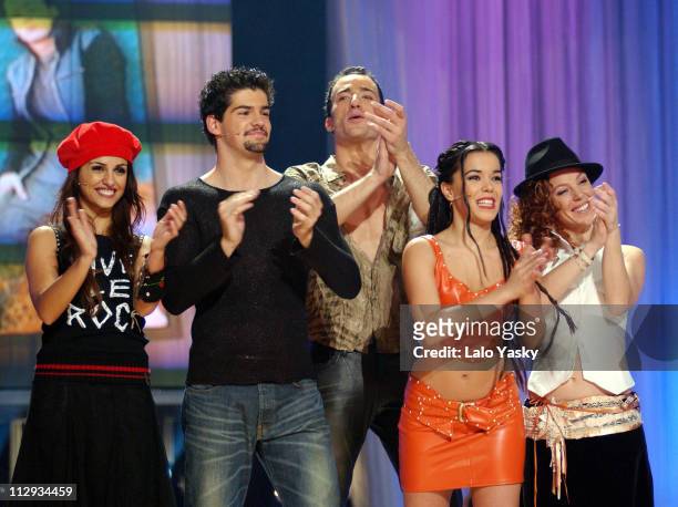 Monica Cruz performs with her group "Upa Dance" at the taping of Spanish TV Show "Un Paso Adelante"