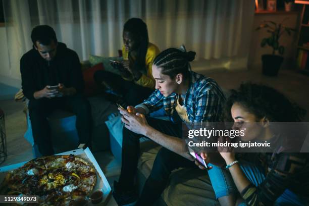 group of friends addicted to smart phones - rudeness stock pictures, royalty-free photos & images