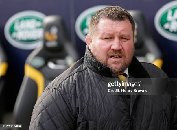 Dai Young of Wasps before the Gallagher Premiership Rugby match between Wasps and Newcastle Falcons at Ricoh Arena on March 9, 2019 in Coventry,...