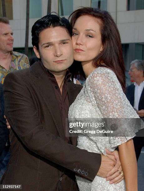 Corey Feldman and wife Susie during "Sicko" Los Angeles Premiere - Arrivals at Academy Theatre in Beverly Hills, California, United States.