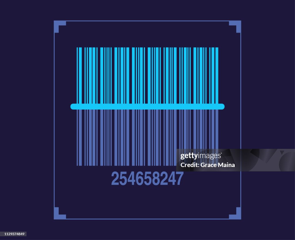 Bar Code Scanner Scanning Product Qr Code High-Res Vector Graphic ...