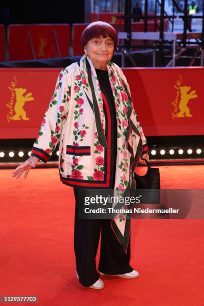 Director Agnes Varda attends the "Varda By Agnes" premiere during the 69th Berlinale International Film Festival Berlin at Berlinale Palace on...