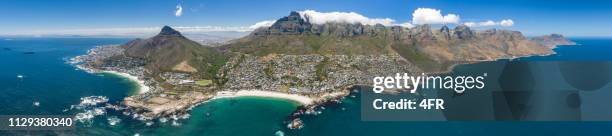 cape town panorama, camps bay, lion's head, table mountain, south africa - cape town cable car stock pictures, royalty-free photos & images