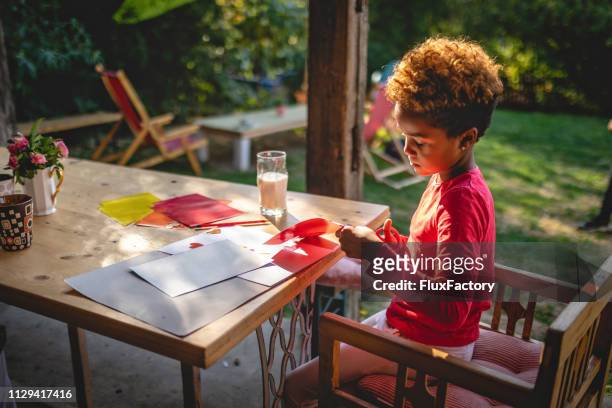 child doing a art project at home - craft stock pictures, royalty-free photos & images