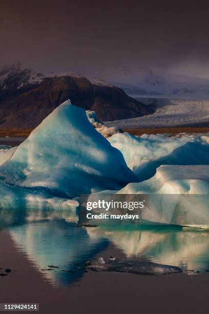jokulsarlon, iceland - cambiamenti climatici - fotografias e filmes do acervo