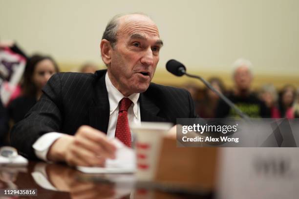 Special Representative for Venezuela Elliott Abrams testifies during a hearing before House Foreign Affairs Committee February 13, 2019 on Capitol...