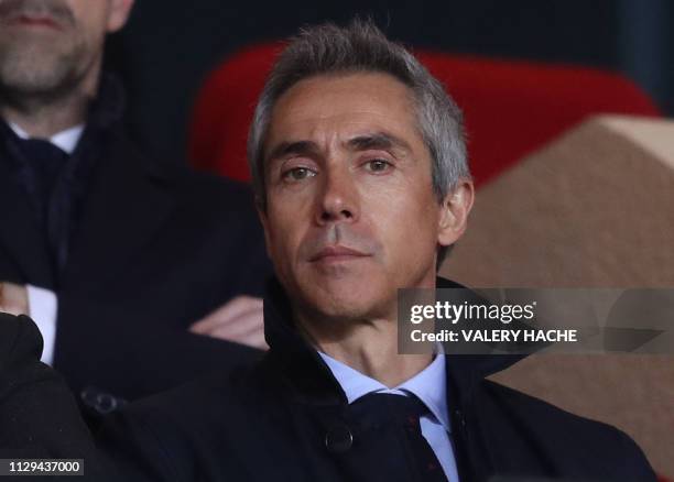Girondin de Bordeaux's Portuguese new coach Paulo Sousa looks on prior to the French L1 football match between AS Monaco and FC Girondins de Bordeaux...