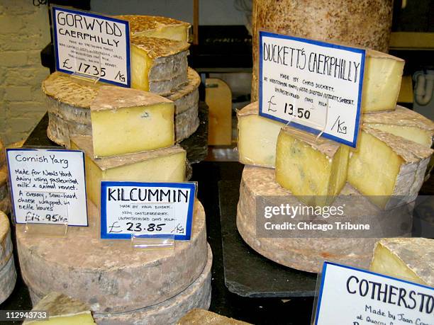 Sample before you buy at Neal's Yard Dairy, which specilalizes in artisnal cheese from the British Isles at the Borough Market in London, England.