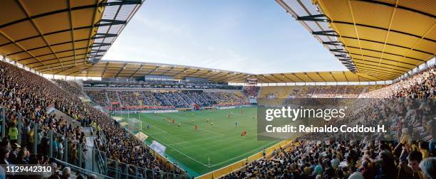 General view of the Tivoli Stadion during the Second Bundesliga match between Alemannia Aachen and 1.FC Union Berlin on August 27, 2010 in Aachen,...