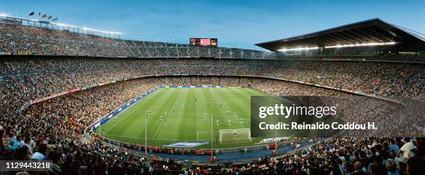 General view of the Camp Nou during the Primera Division match between FC Barcelona and RCD Espanyol on June 09, 2007 in Barcelona, Spain.