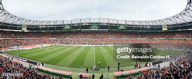 General view of the AWD Arena during the Bundesliga match between Hannover 96 and 1.FC Nuremberg on May 14, 2011 in Hannover, Germany.