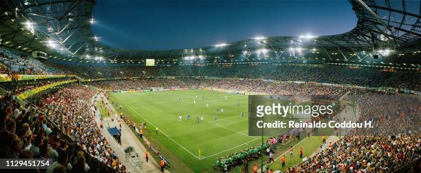 General view of the AWD Arena during the World Cup match between Italy and Ghana on June 12, 2006 in Hannover, Germany.