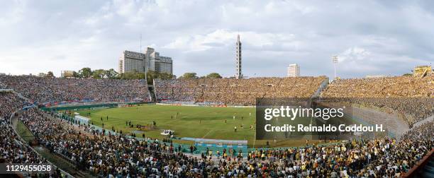 General view of the Centenario Stadium during the match between Penarol and Nacional on April 13, 2010 in Montevideo, Uruguay.