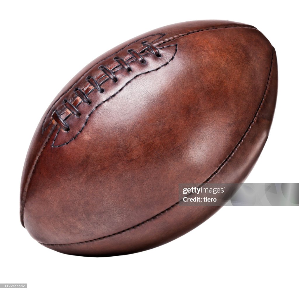 High Angle View Of Rugby Ball On White Background