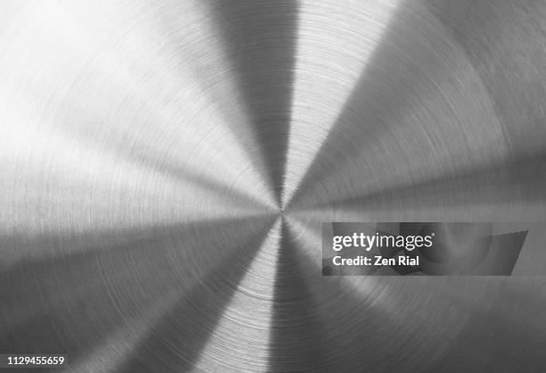 extreme close-up of a new stainless steel cooking pan's surface - ステンレス ストックフォトと画像