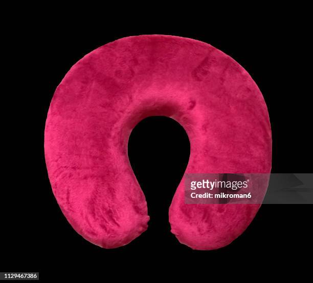 pink u-shaped memory foam travel neck pillow - nackstöd bildbanksfoton och bilder