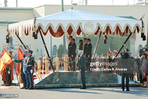 King Felipe VI of Spain, King Mohammed VI of Morocco, Queen Letizia of Spain, Prince Moulay Hassan of Morocco and Prince Moulay Rachid of Morocco...