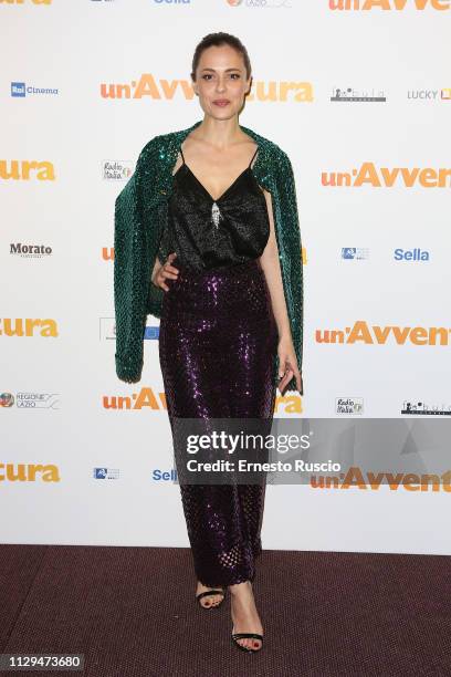 Valeria Bilello attends the "Un'Avventura" Premiere at The Space Moderno on February 13, 2019 in Rome, Italy.