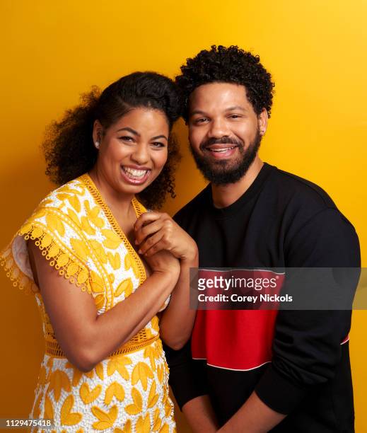 Jazz Smollett and Jake Smollett of TV One's 'Living By Design With Jake and Jazz' pose for a portrait during the 2019 Winter TCA at The Langham...