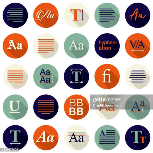 typography icon set - paragraph stock illustrations