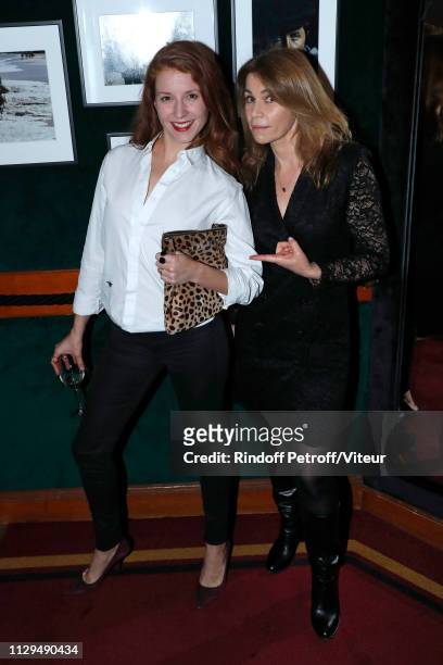 Actresses Marie-Clotilde Ramos-Ibanez and Valerie Kaprisky attend Claude Lelouch receives the Insignia of Officer of the Legion of Honor at "Club 13"...