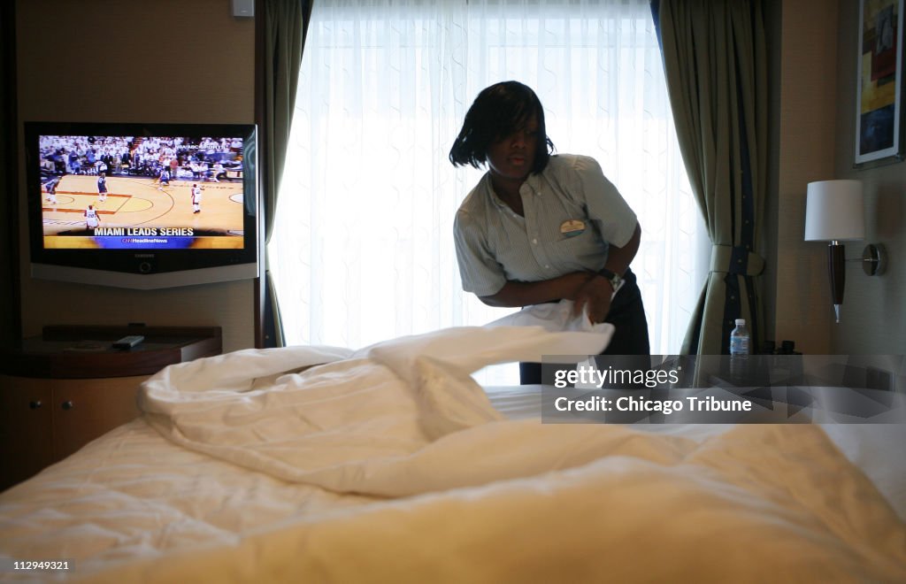 Stateroom attendant Cherry Ann Adams, of Trinidad & Tobago,