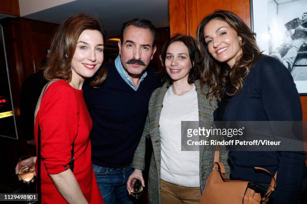 Elsa Zylberstein, Jean Dujardin, his wife Nathalie Pechalat and Nadia Fares attend Claude Lelouch receives the Insignia of Officer of the Legion of...