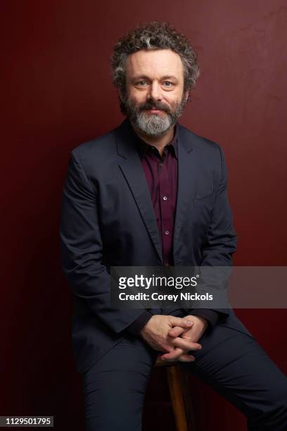 Michael Sheen of Amazon Prime Video's 'Good Omens' poses for a portrait at The Langham Huntington, Pasadena on February 13, 2019 in Pasadena,...
