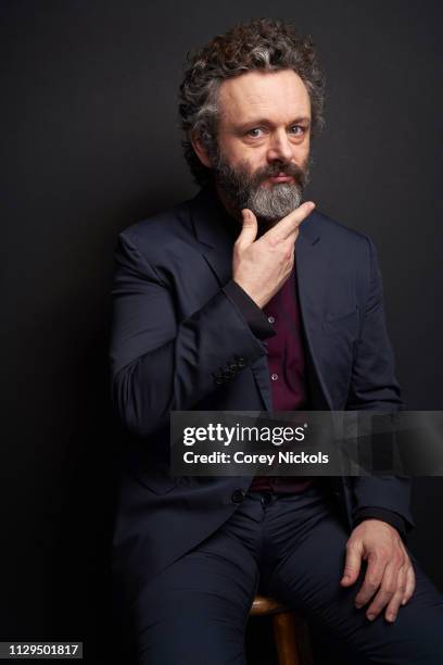 Michael Sheen of Amazon Prime Video's 'Good Omens' poses for a portrait at The Langham Huntington, Pasadena on February 13, 2019 in Pasadena,...