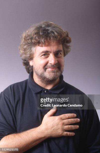 Beppe Grillo, Italian comedian and political activist, Lecce, Italy, October 1993.