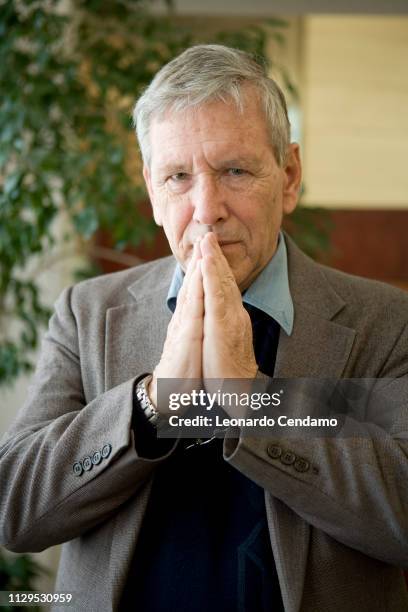 Amos Oz, Israeli, writer, portrait, journalist, professor, teacher, novelist, Milan, Italy, 18th September 2007.