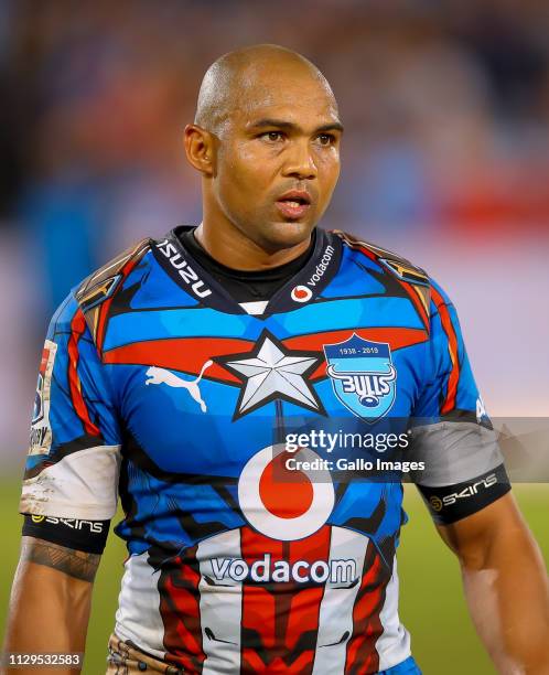 Cornel Hendricks of the Vodacom Bulls during the Super Rugby match between Vodacom Blue Bulls and Cell C Sharks at Loftus Versfeld on March 09, 2019...