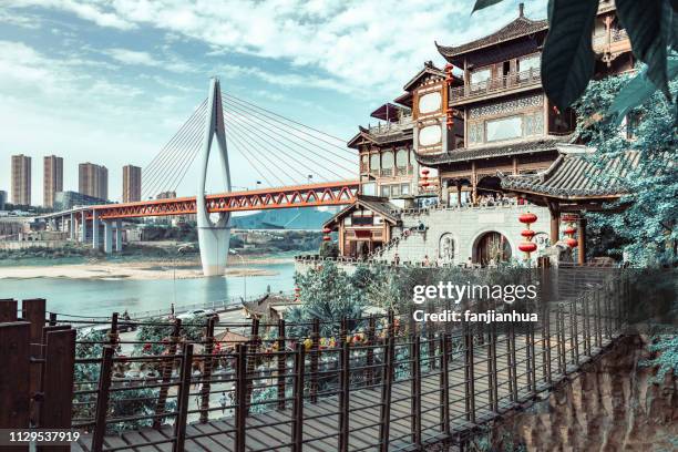 qianximen bridge connected with hongya cave and jiangbei district,chongqing - chongqing ストックフォトと画像
