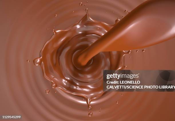 ilustraciones, imágenes clip art, dibujos animados e iconos de stock de liquid chocolate pouring with crown splash, illustration - chocolate